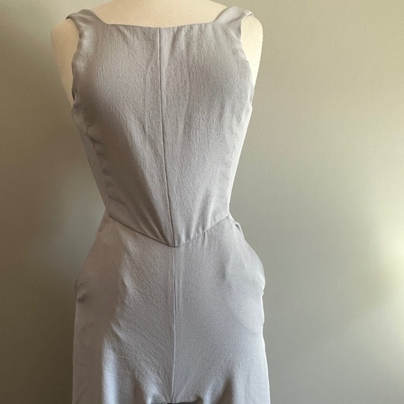 Aritzia Wilfred Ecoulement Cropped Wide Leg Open Tie Back Blue / Gray Jumpsuit 2 - Picture 5 of 12